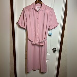 Vintage Henry Lee Petite’s Pink Button-Up Dress - Size 8 NWT NOS